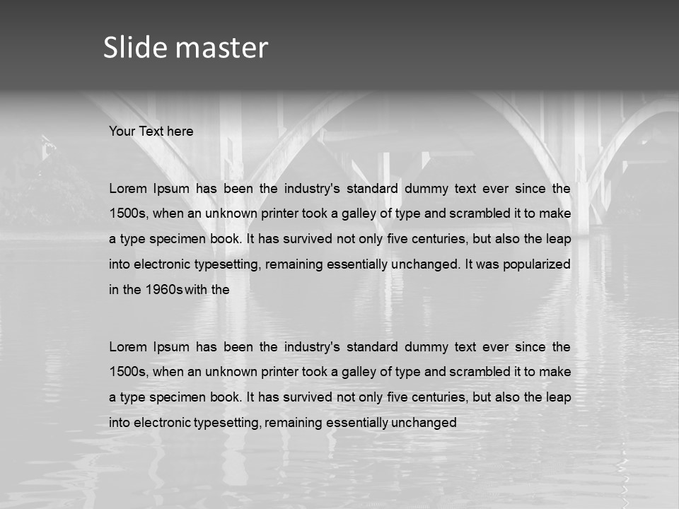 A Bridge Over A Body Of Water With Ducks In It PowerPoint Template