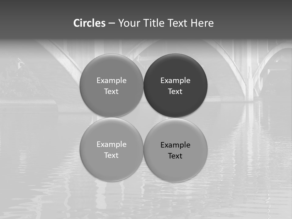 A Bridge Over A Body Of Water With Ducks In It PowerPoint Template