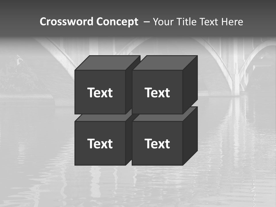 A Bridge Over A Body Of Water With Ducks In It PowerPoint Template