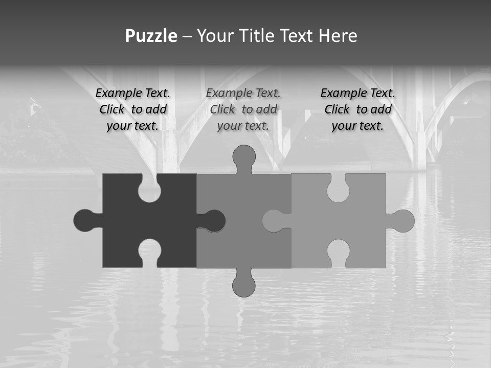 A Bridge Over A Body Of Water With Ducks In It PowerPoint Template