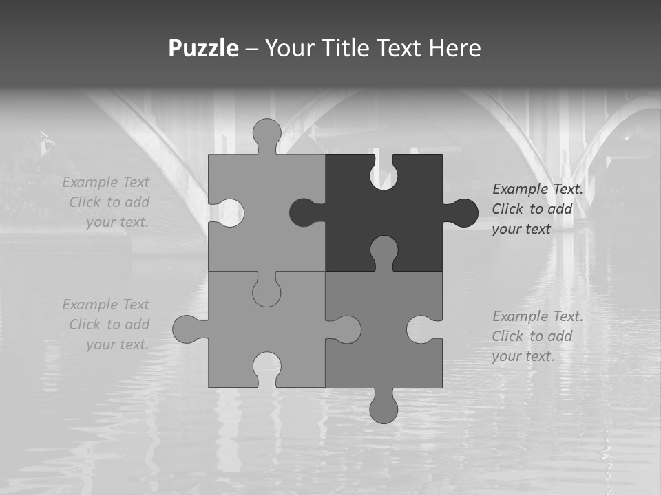 A Bridge Over A Body Of Water With Ducks In It PowerPoint Template