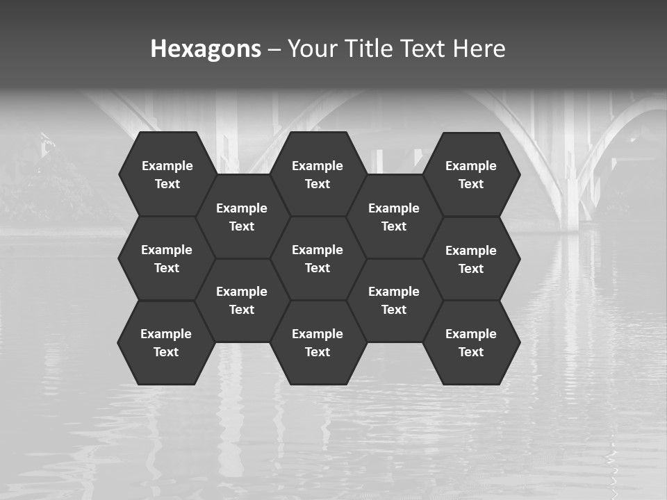 A Bridge Over A Body Of Water With Ducks In It PowerPoint Template