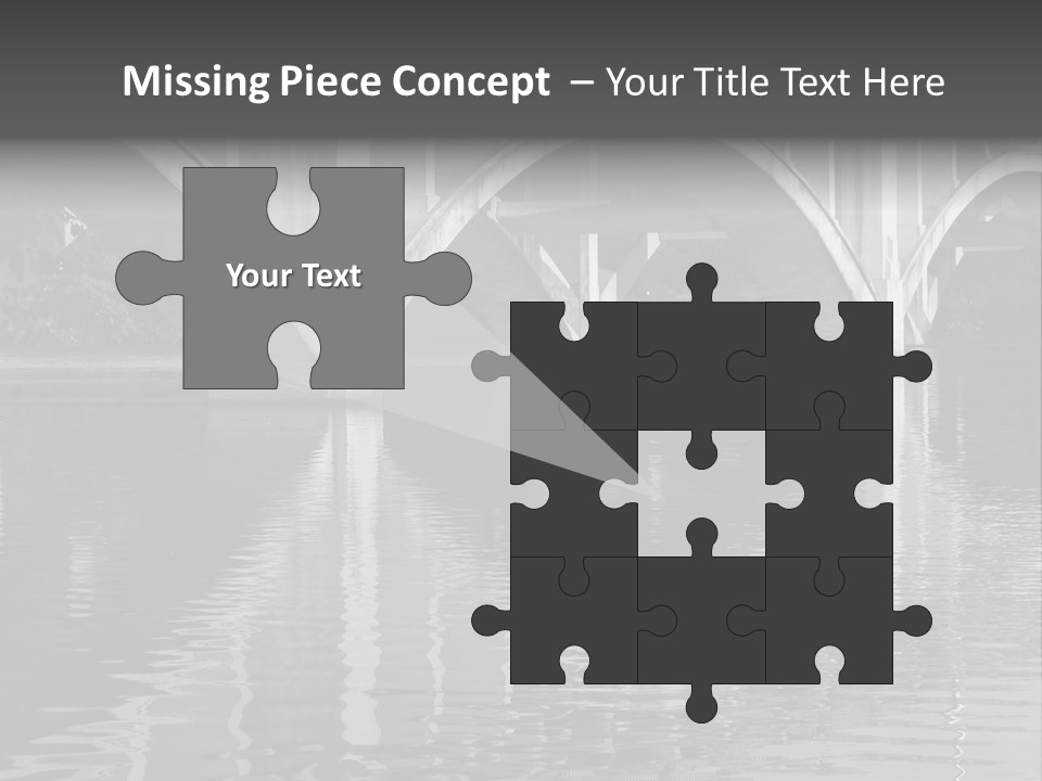 A Bridge Over A Body Of Water With Ducks In It PowerPoint Template