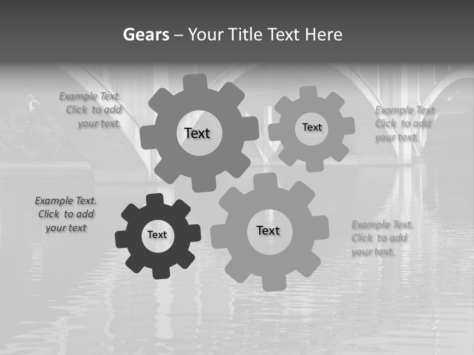 A Bridge Over A Body Of Water With Ducks In It PowerPoint Template