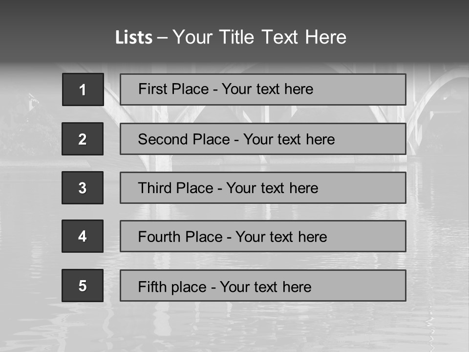 A Bridge Over A Body Of Water With Ducks In It PowerPoint Template
