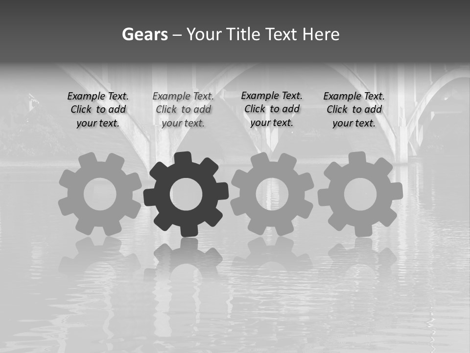 A Bridge Over A Body Of Water With Ducks In It PowerPoint Template