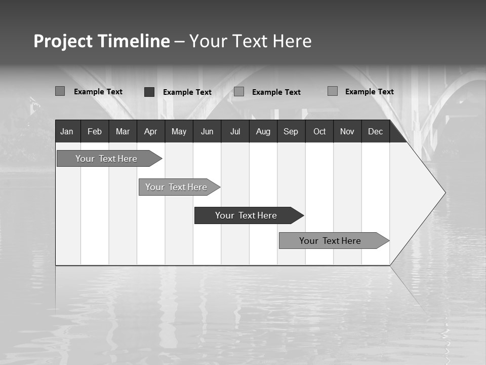 A Bridge Over A Body Of Water With Ducks In It PowerPoint Template