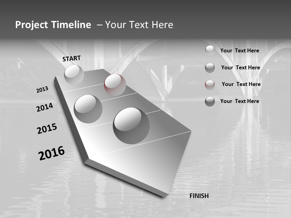 A Bridge Over A Body Of Water With Ducks In It PowerPoint Template