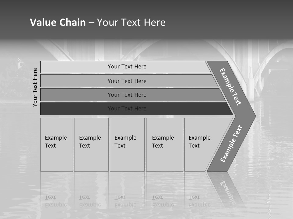 A Bridge Over A Body Of Water With Ducks In It PowerPoint Template