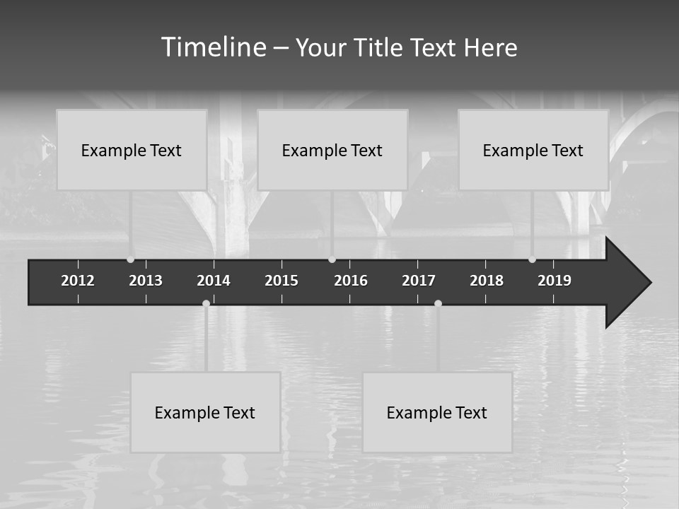 A Bridge Over A Body Of Water With Ducks In It PowerPoint Template