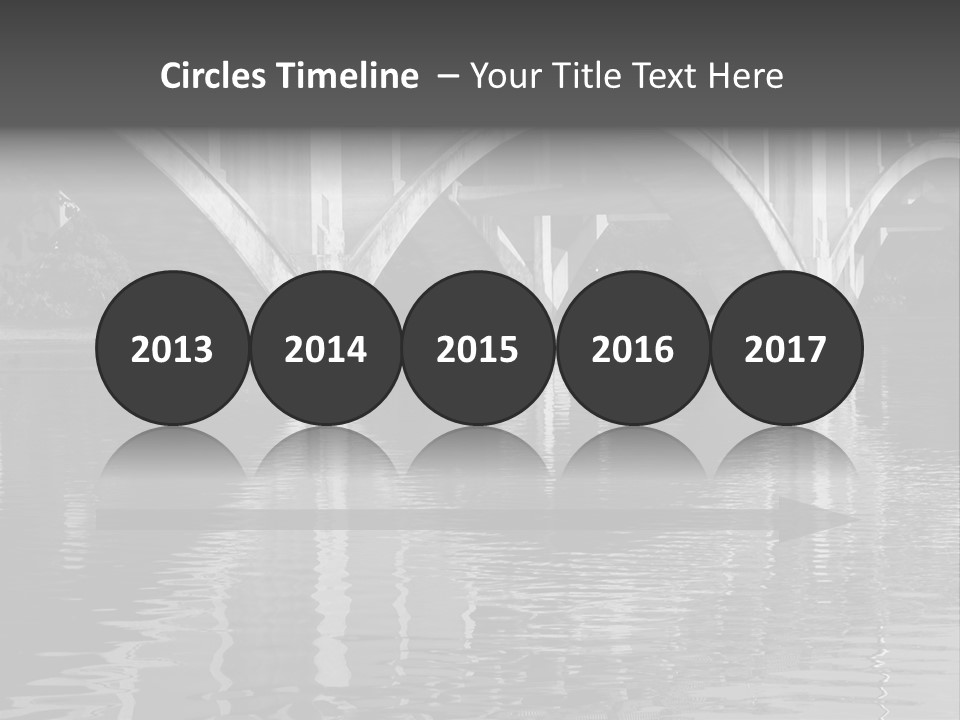 A Bridge Over A Body Of Water With Ducks In It PowerPoint Template