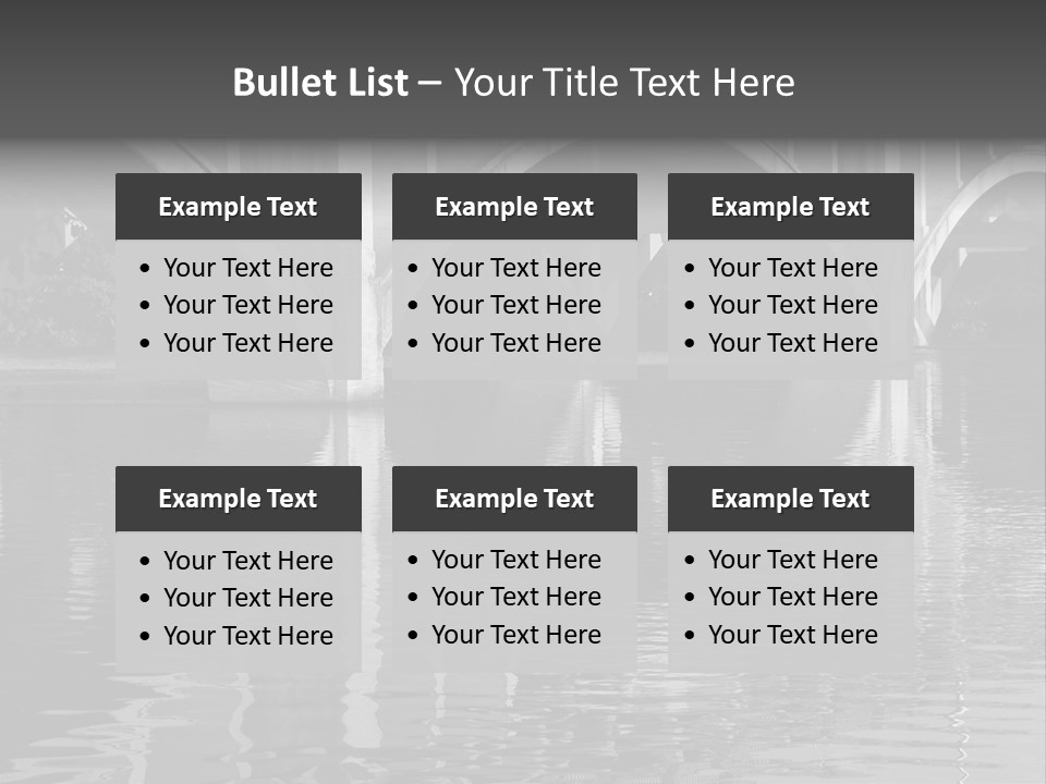 A Bridge Over A Body Of Water With Ducks In It PowerPoint Template