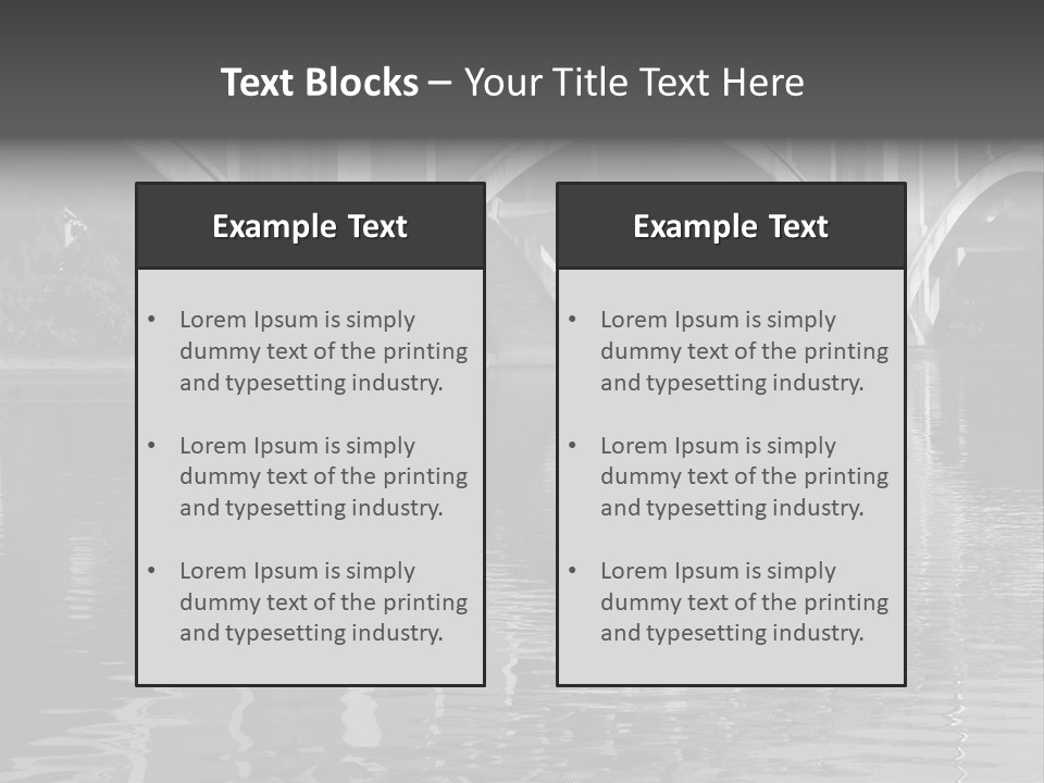 A Bridge Over A Body Of Water With Ducks In It PowerPoint Template