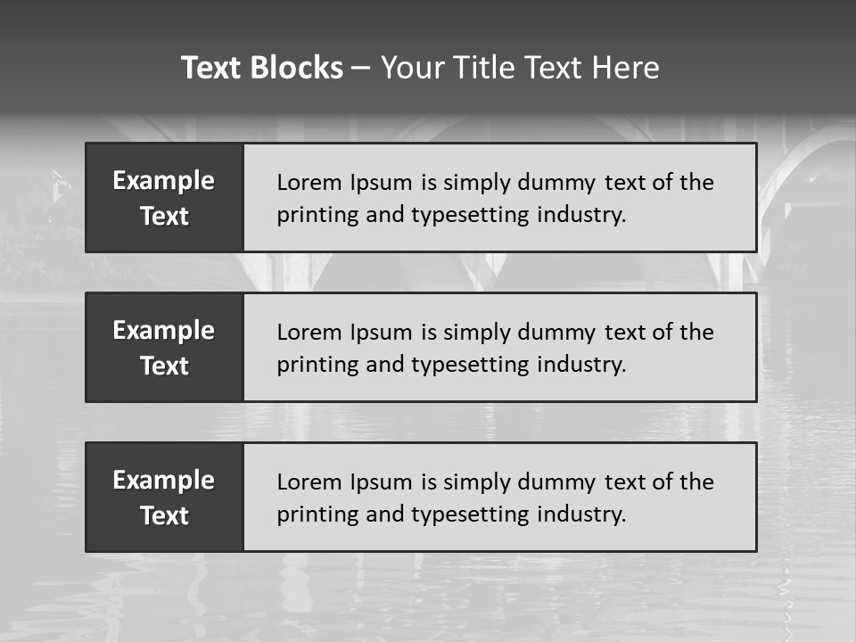 A Bridge Over A Body Of Water With Ducks In It PowerPoint Template