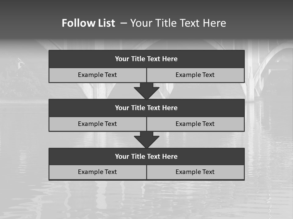 A Bridge Over A Body Of Water With Ducks In It PowerPoint Template