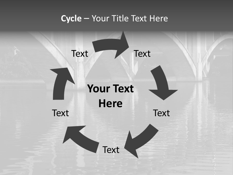 A Bridge Over A Body Of Water With Ducks In It PowerPoint Template