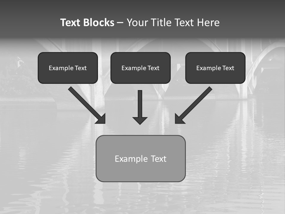 A Bridge Over A Body Of Water With Ducks In It PowerPoint Template