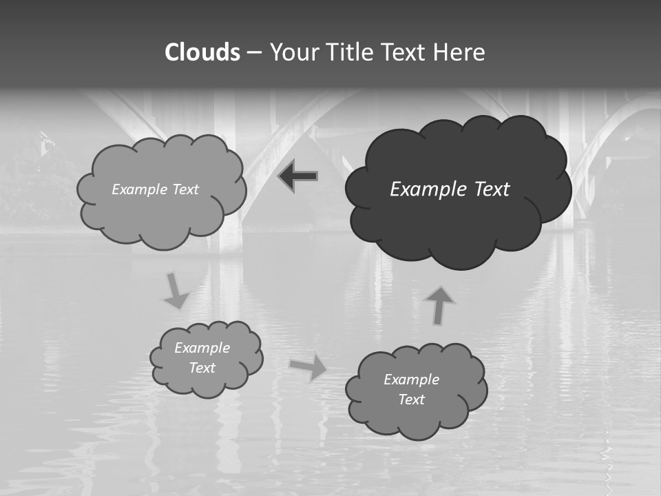 A Bridge Over A Body Of Water With Ducks In It PowerPoint Template