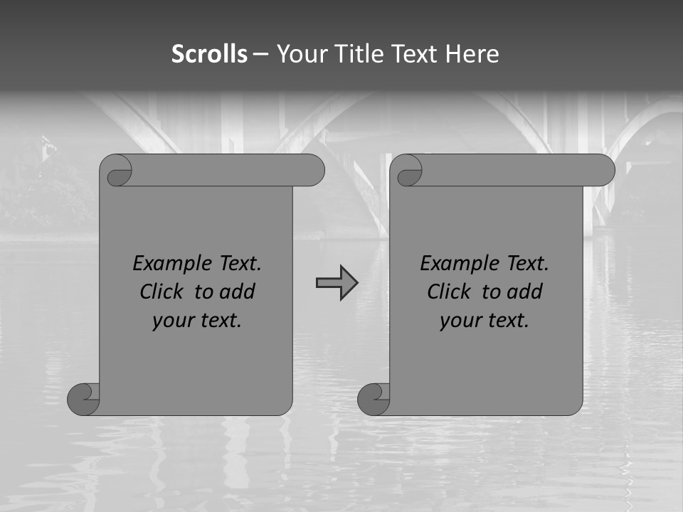A Bridge Over A Body Of Water With Ducks In It PowerPoint Template