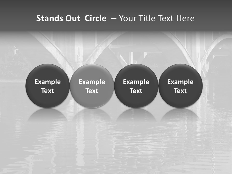 A Bridge Over A Body Of Water With Ducks In It PowerPoint Template