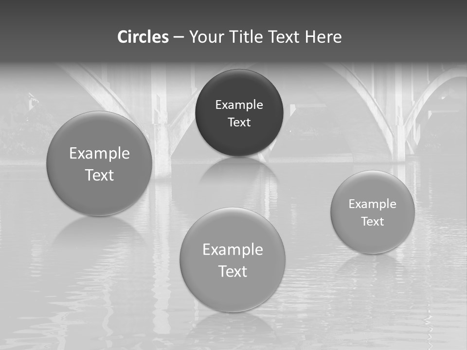 A Bridge Over A Body Of Water With Ducks In It PowerPoint Template