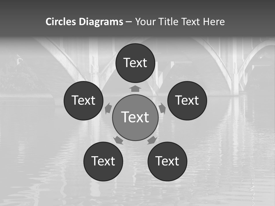 A Bridge Over A Body Of Water With Ducks In It PowerPoint Template