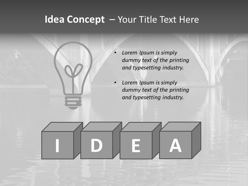 A Bridge Over A Body Of Water With Ducks In It PowerPoint Template