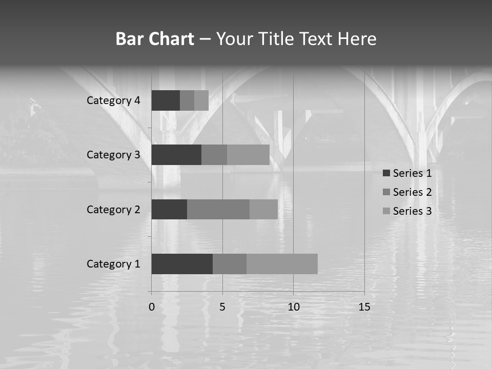 A Bridge Over A Body Of Water With Ducks In It PowerPoint Template