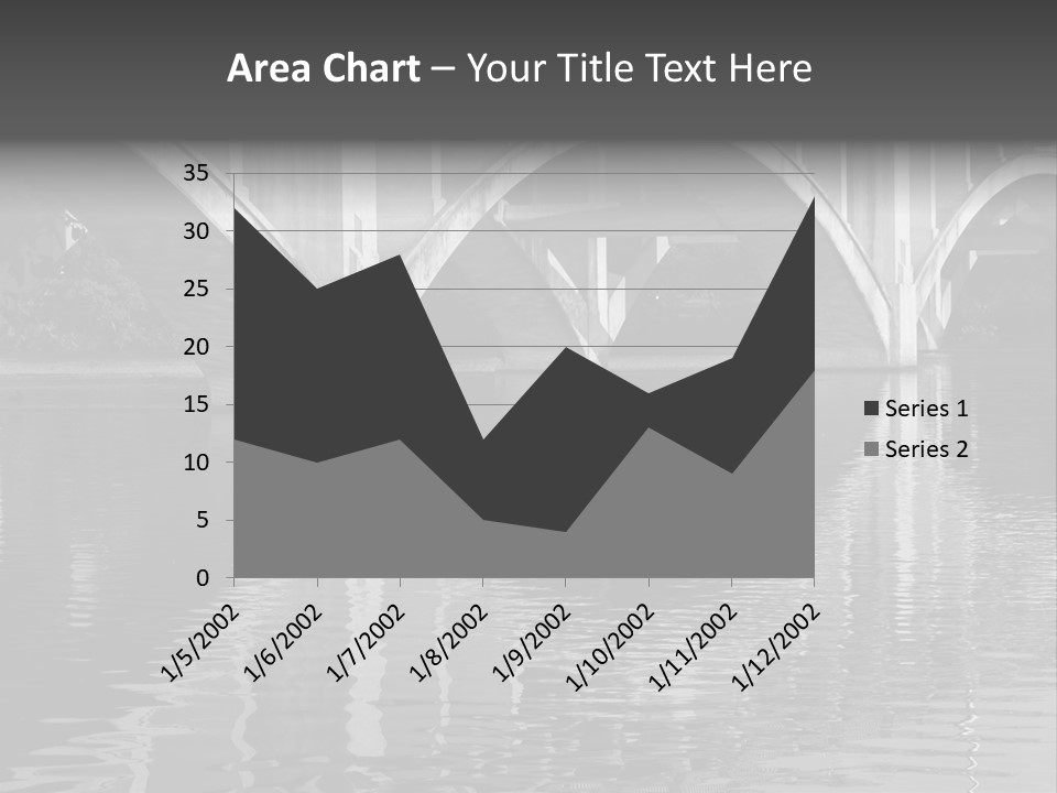 A Bridge Over A Body Of Water With Ducks In It PowerPoint Template