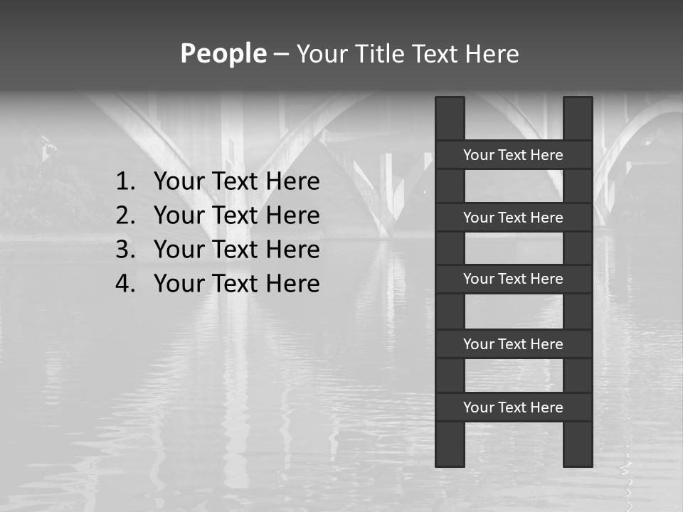 A Bridge Over A Body Of Water With Ducks In It PowerPoint Template