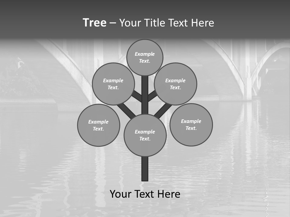 A Bridge Over A Body Of Water With Ducks In It PowerPoint Template