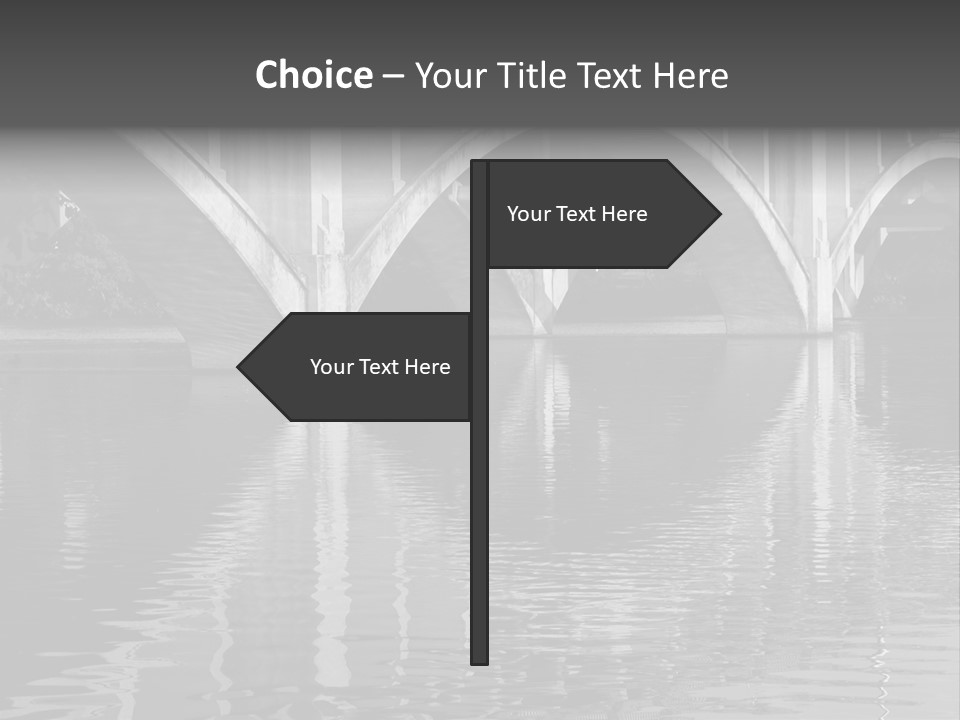 A Bridge Over A Body Of Water With Ducks In It PowerPoint Template