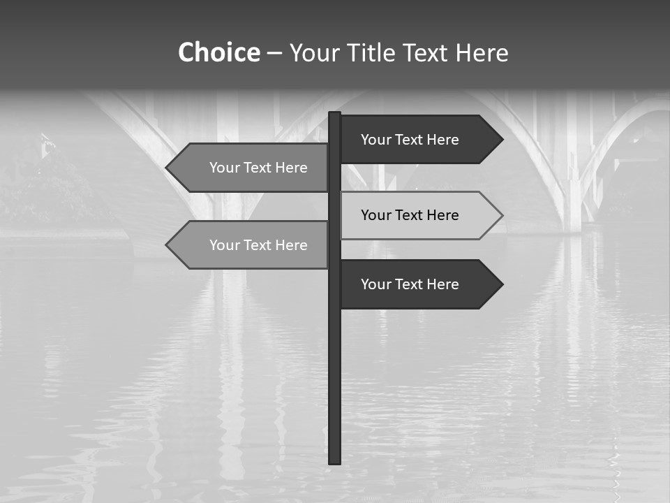 A Bridge Over A Body Of Water With Ducks In It PowerPoint Template