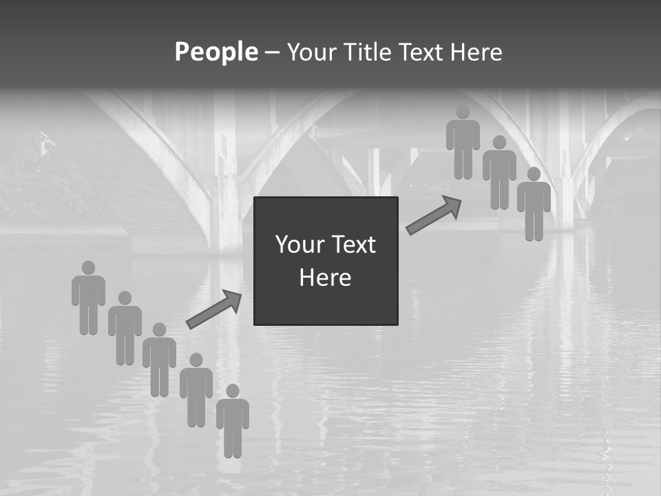 A Bridge Over A Body Of Water With Ducks In It PowerPoint Template