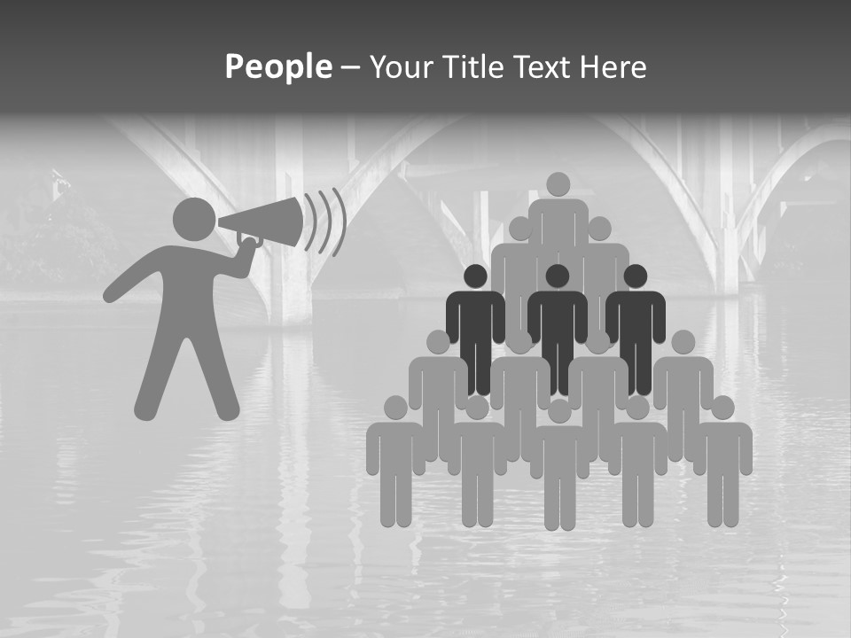 A Bridge Over A Body Of Water With Ducks In It PowerPoint Template