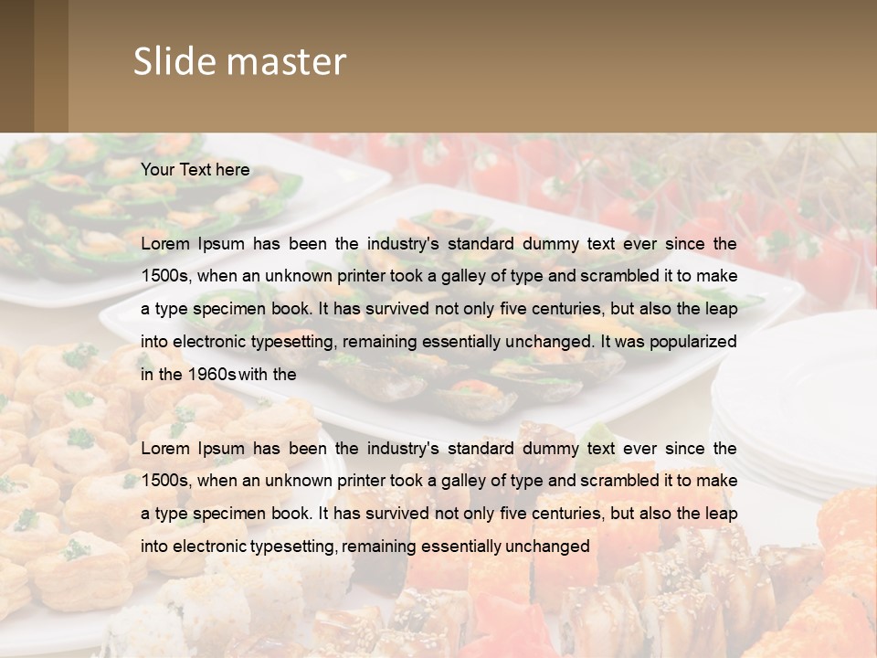 A Table With Plates Of Food On It PowerPoint Template