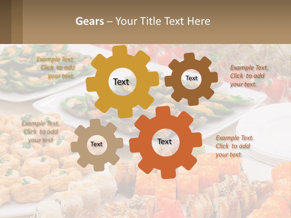A Table With Plates Of Food On It PowerPoint Template