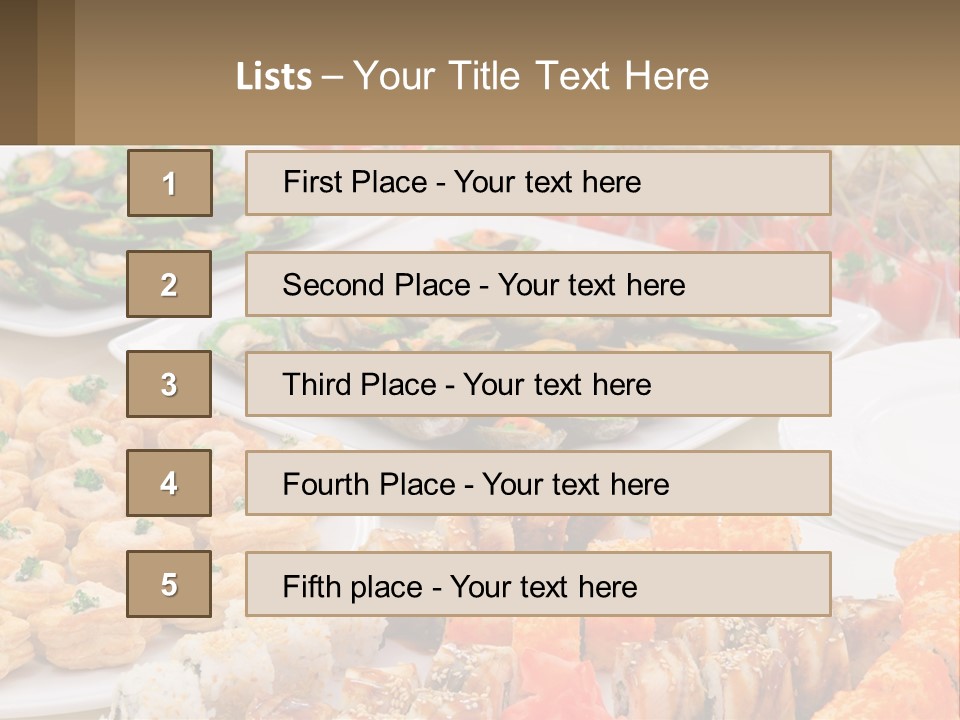 A Table With Plates Of Food On It PowerPoint Template