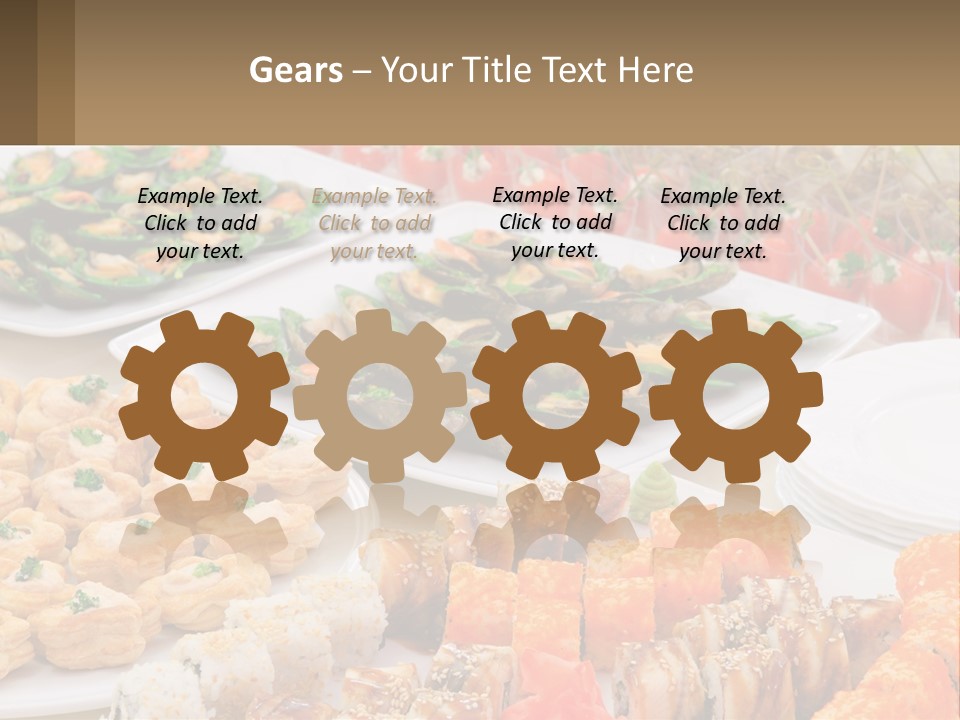 A Table With Plates Of Food On It PowerPoint Template