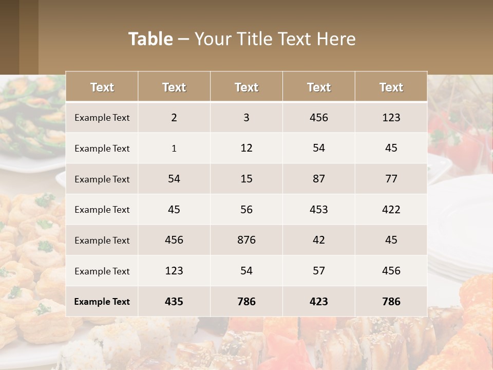 A Table With Plates Of Food On It PowerPoint Template