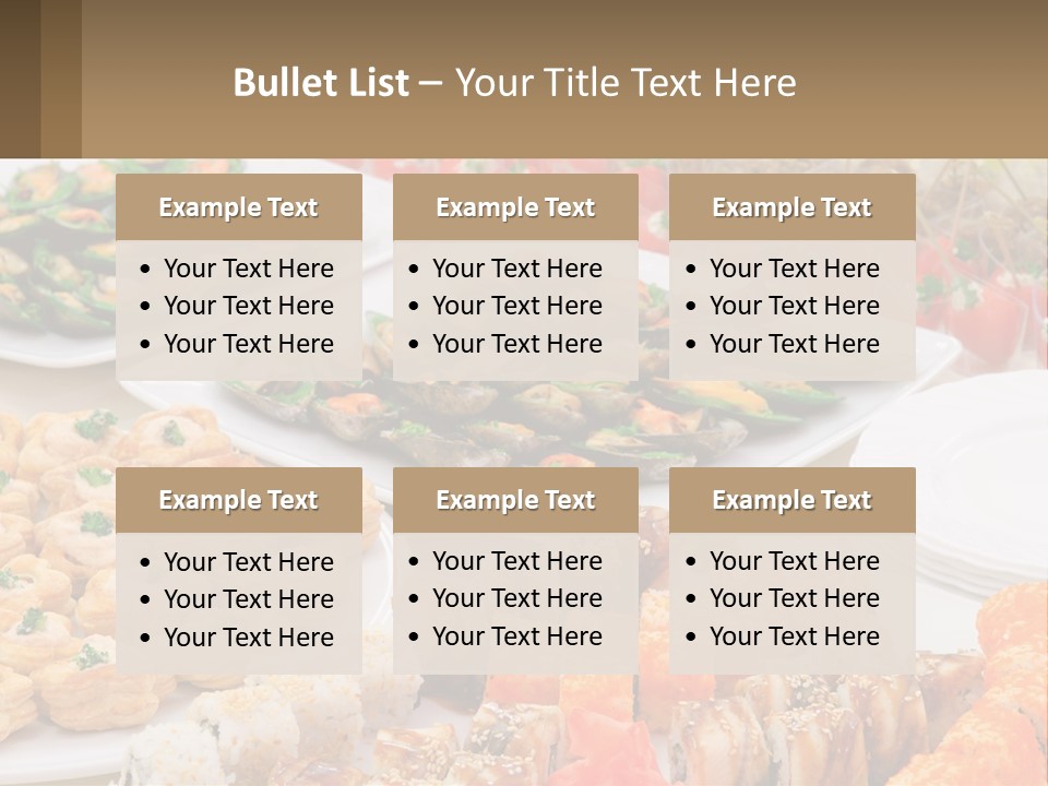 A Table With Plates Of Food On It PowerPoint Template