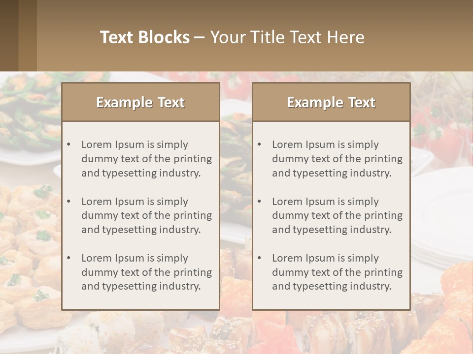 A Table With Plates Of Food On It PowerPoint Template