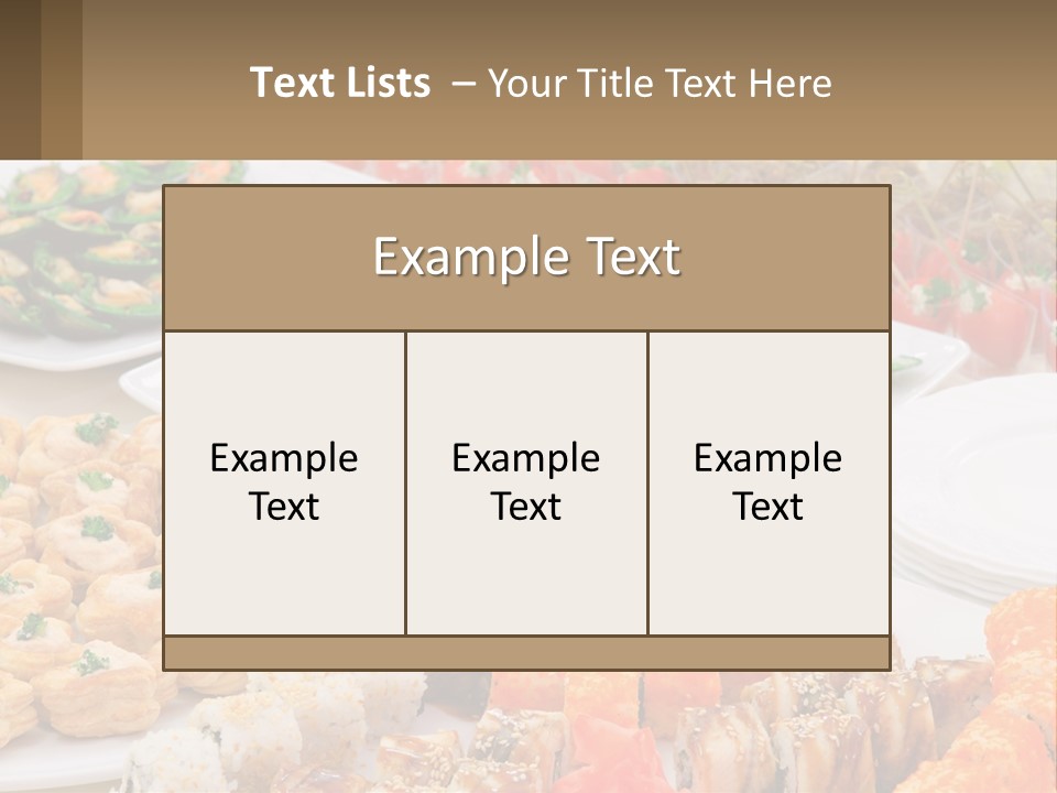 A Table With Plates Of Food On It PowerPoint Template