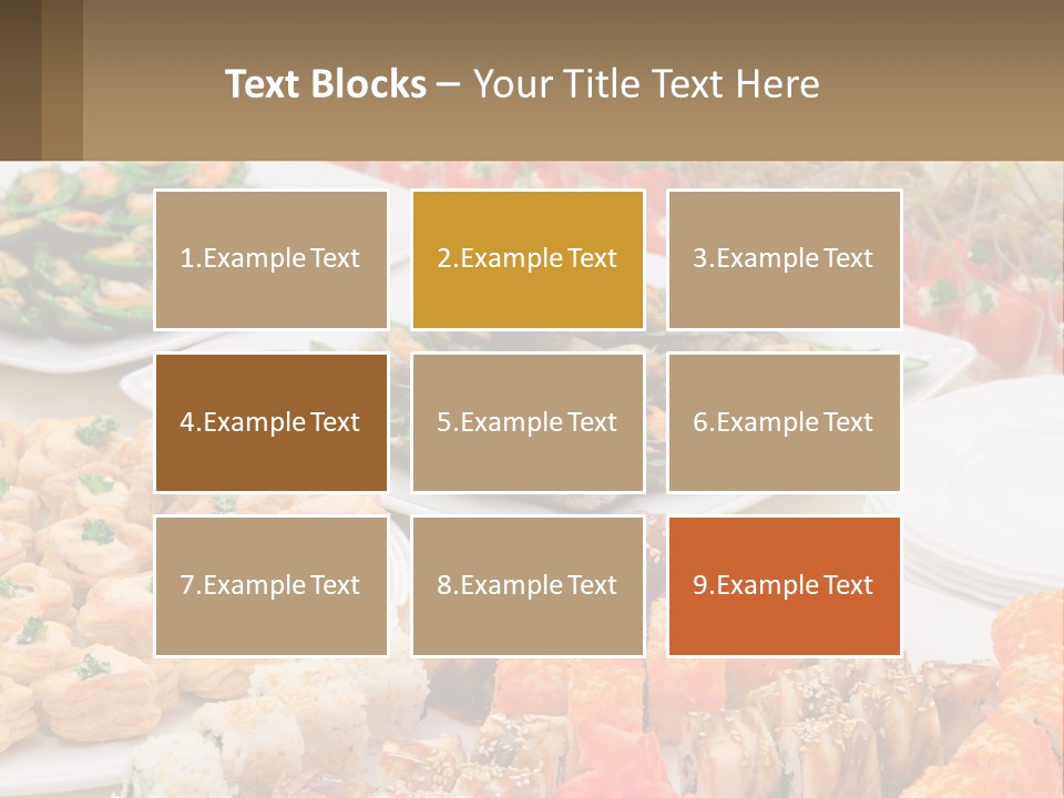 A Table With Plates Of Food On It PowerPoint Template