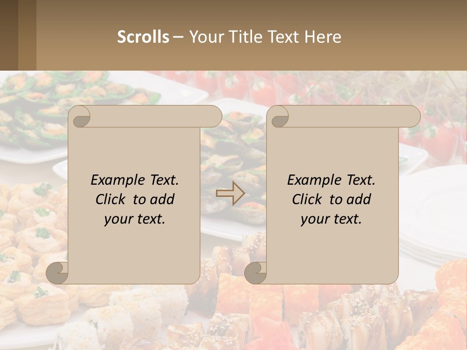 A Table With Plates Of Food On It PowerPoint Template