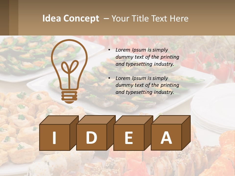 A Table With Plates Of Food On It PowerPoint Template