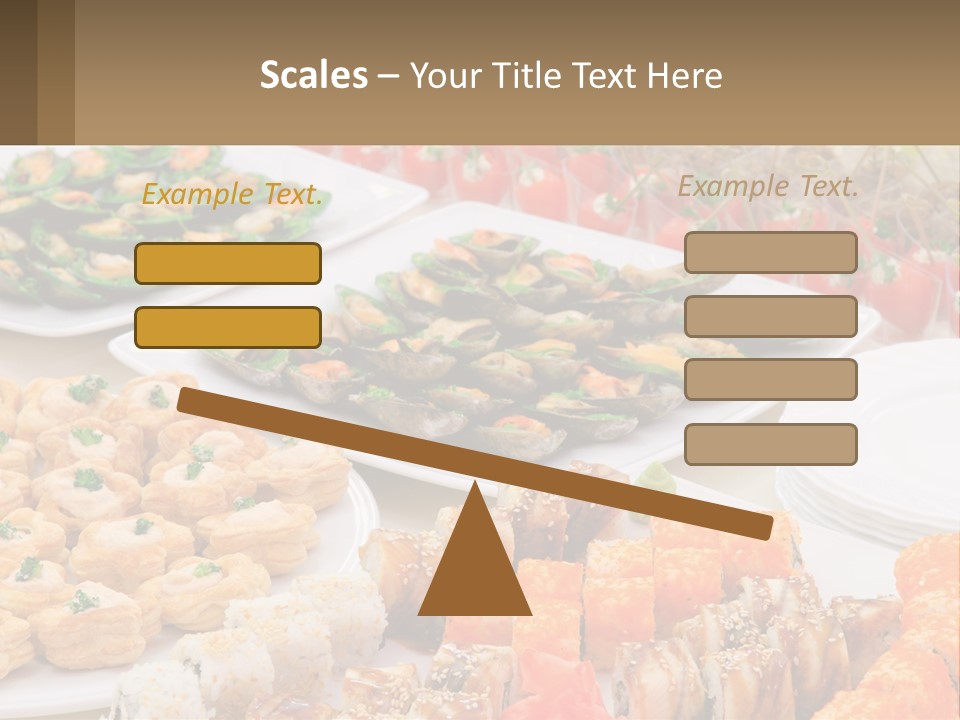 A Table With Plates Of Food On It PowerPoint Template