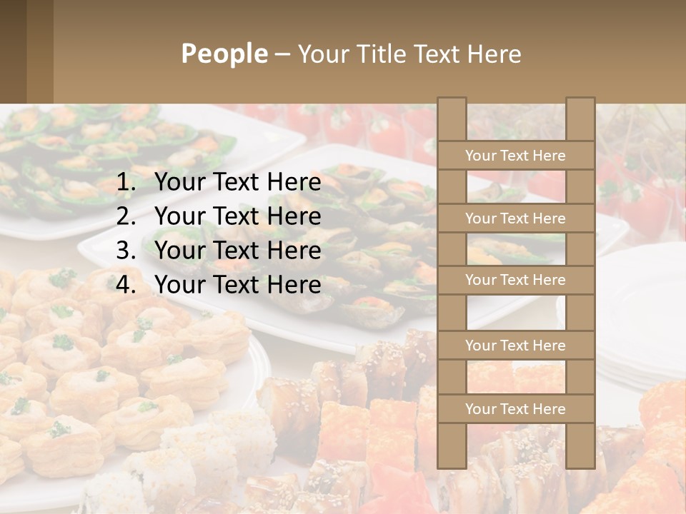 A Table With Plates Of Food On It PowerPoint Template