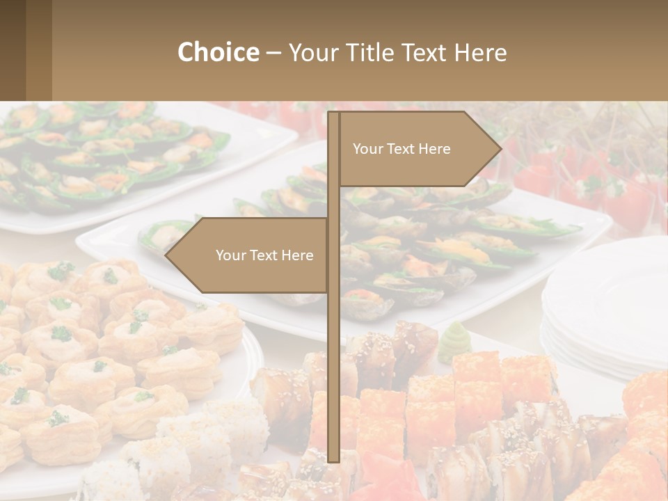 A Table With Plates Of Food On It PowerPoint Template