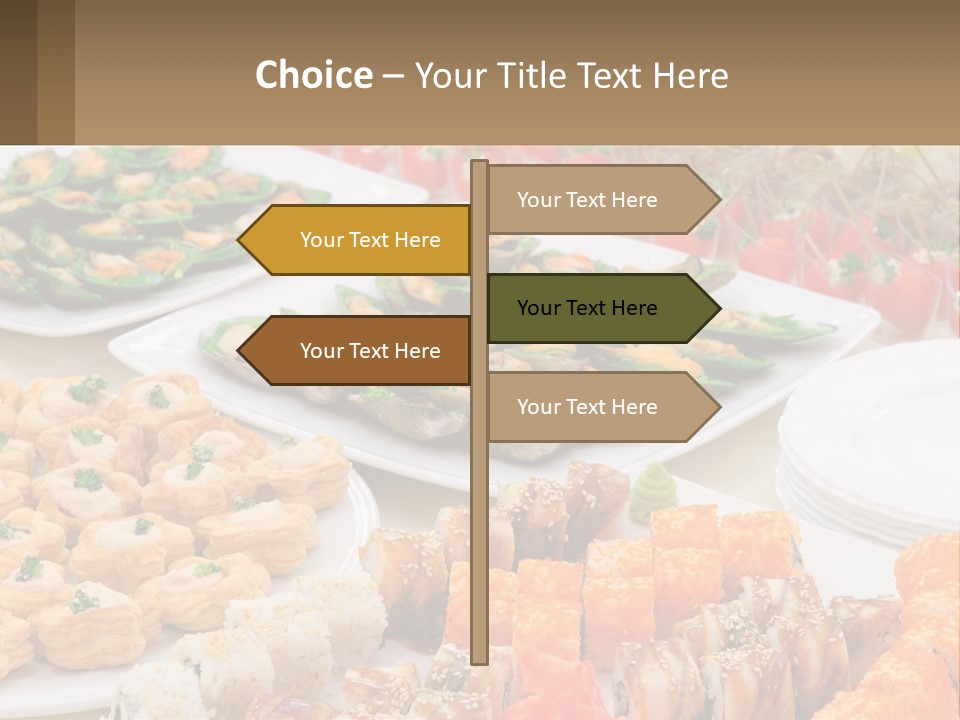 A Table With Plates Of Food On It PowerPoint Template